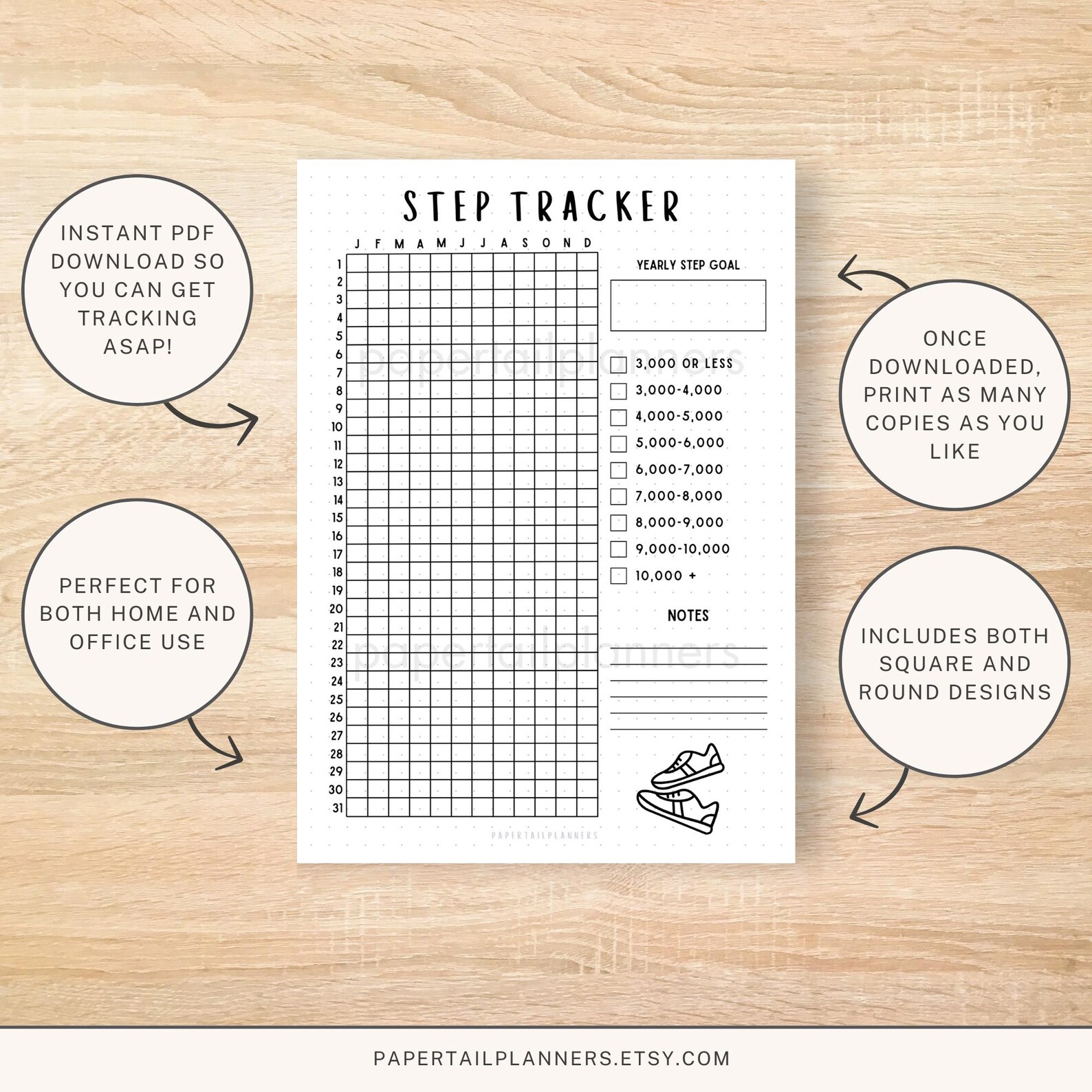 Step Tracker | Printable Journal Page | Planner Page | Daily Tracker ...