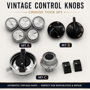 Vintage Audio Control Knobs | Choose Your Set | Stereo Receiver Knobs | Turntable Speed Selector | Radio Restoration Parts