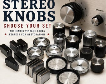 Vintage Stereo Receiver Knobs Replacement Parts Choose Your Set Audio Amplifier Radio Controls Hi-Fi Restoration