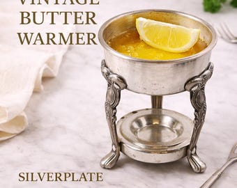 Vintage Sheridan Silverplate Butter Warmer, Seafood Server, Ornate Pedestal Dish
