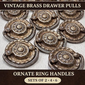 Vintage Brass Ring Drawer Pulls – Sets of 2, 4, 6
