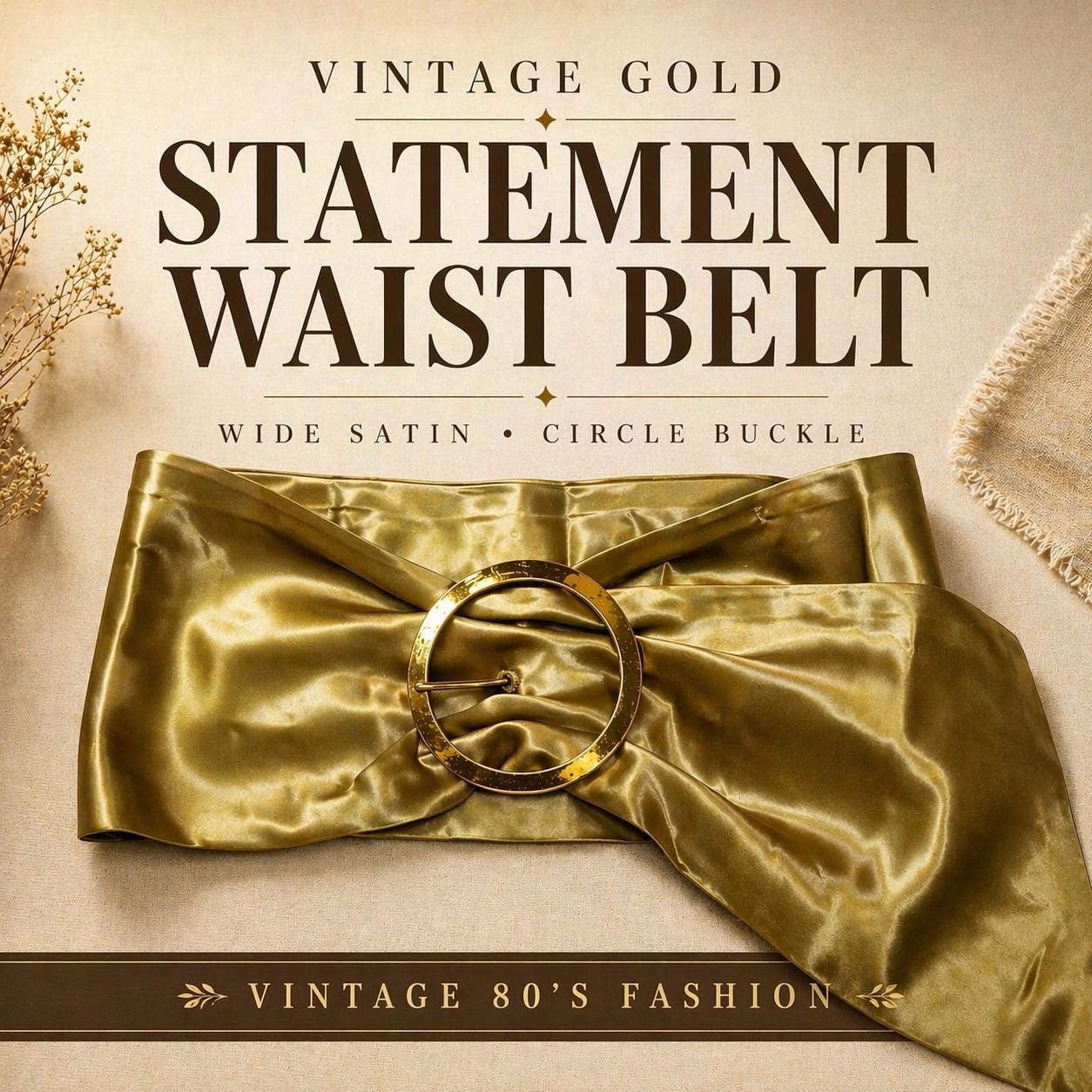 Vintage Gold Metallic Belt - Etsy display picture 1