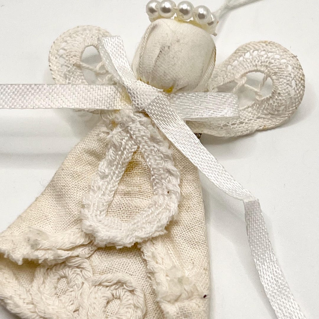 Vintage Lace Angel Brooch | Handmade Cottagecore Christmas Ornament - Etsy