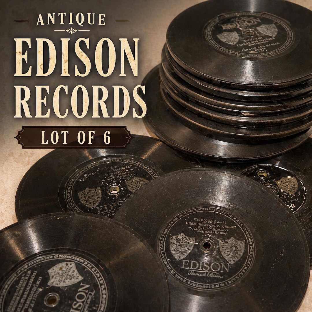Edison Diamond Disc Records Lot – Antique Phonograph Discs 1/4” Thick ...