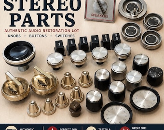 Vintage Stereo Receiver Knobs Buttons Switches | Audio Restoration Parts Lot | Salvage HiFi Controls | Retro Electronics Repair Supplies