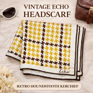 Retro Silk Headscarves 70's Vintage - Echo Brand - Floral, Geometric & Polka dot