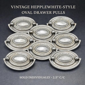 Vintage Oval Hepplewhite/ Sheridan Drawer Pulls - MCM - Sold Individually