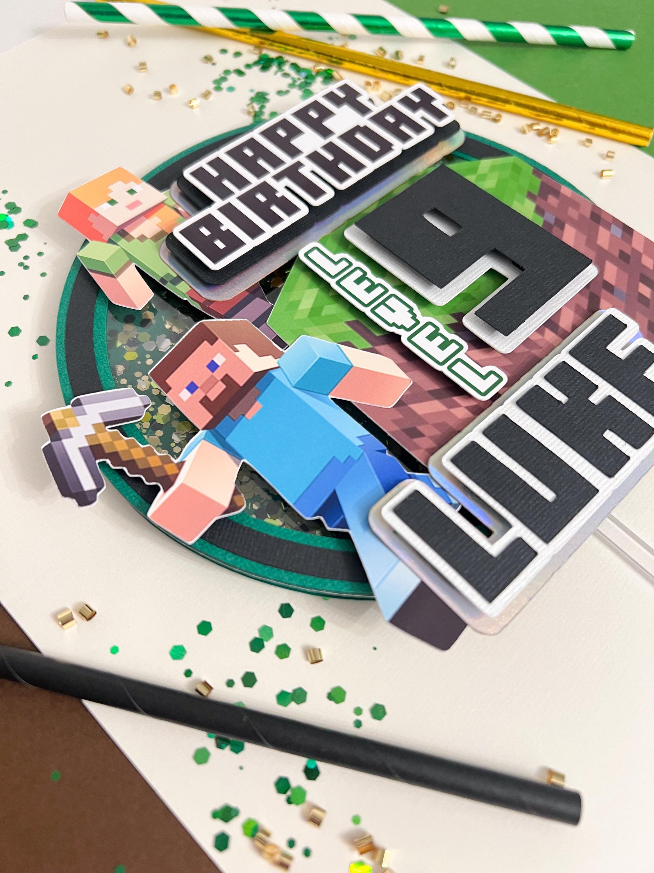 Minecraft Cardstock Cake Topper