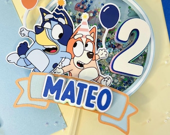 Bluey cake topper Bluey birthday Bluey and Bingo Blue dog cake topper Bluey cake