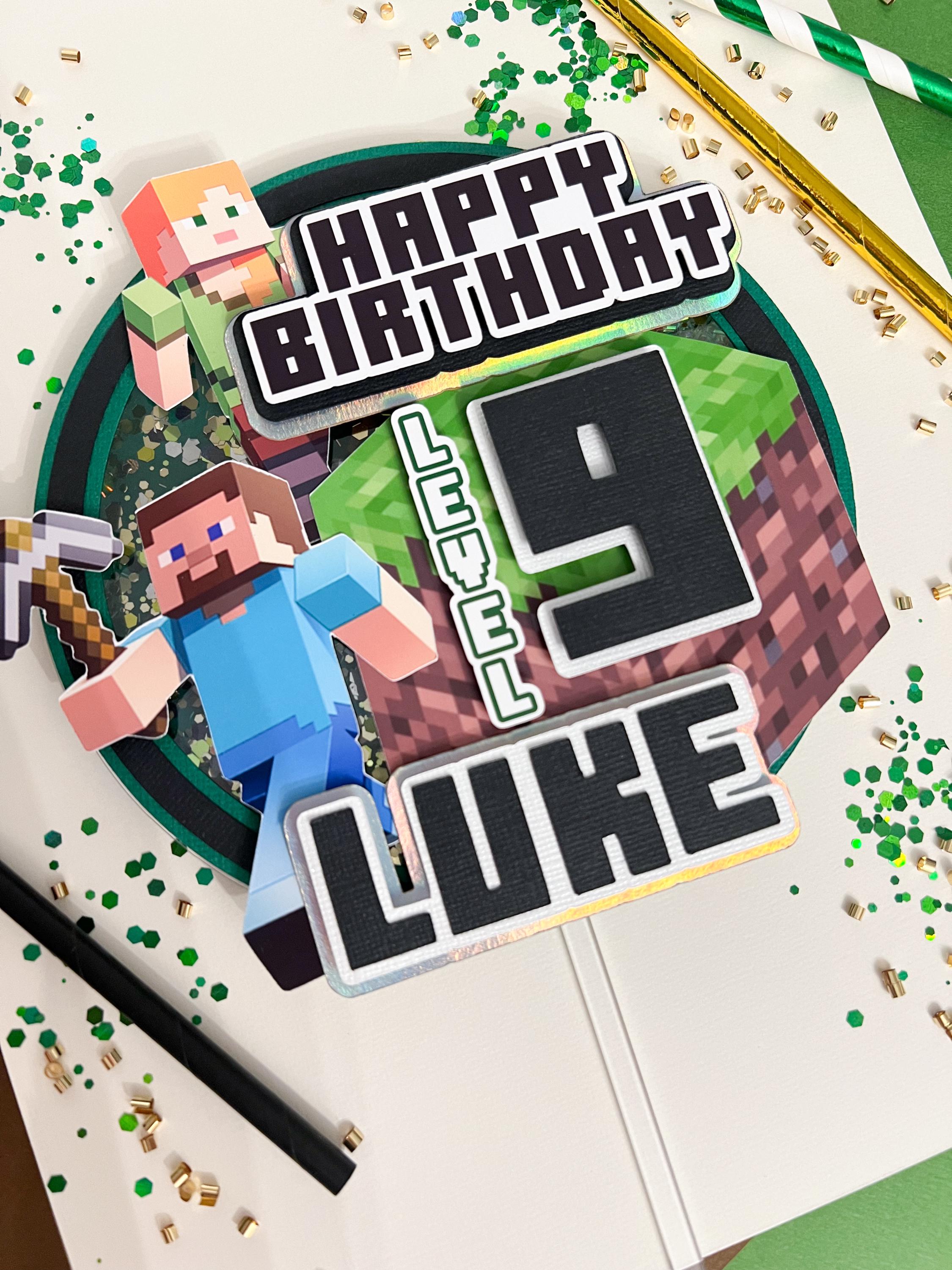 Minecraft Cardstock Cake Topper