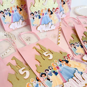 Princess Treat Bags Candy Bags Party Favor Magical Bags Princess Candy Boxes Princes and Princess Castle Pink