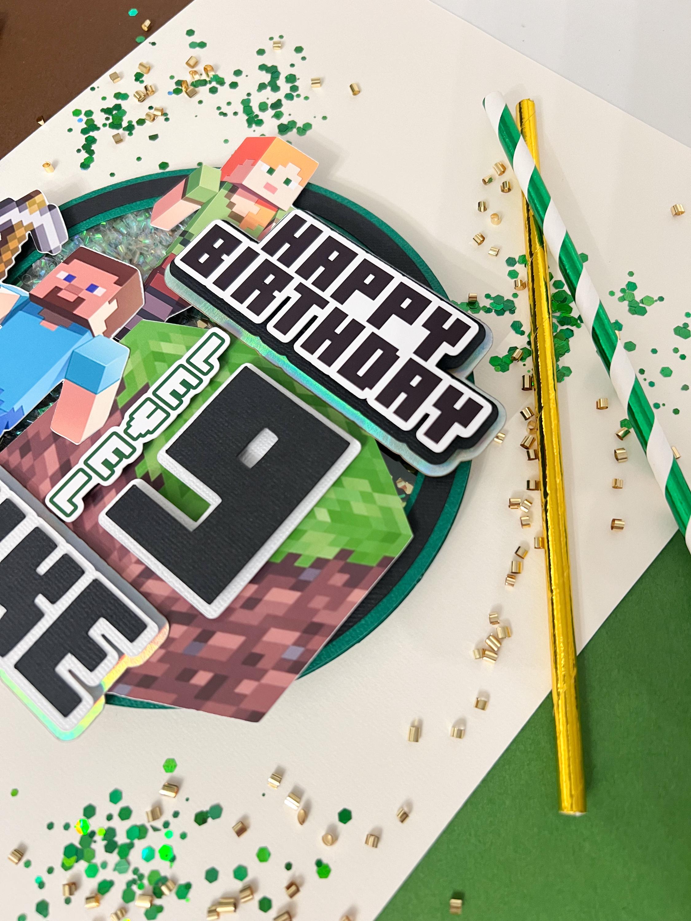 Minecraft Cardstock Cake Topper