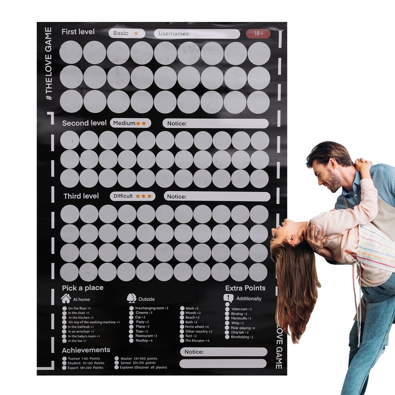 100 New Activities for Couples: Scratch Off Bedroom Games and Date Ideas Poster image 9