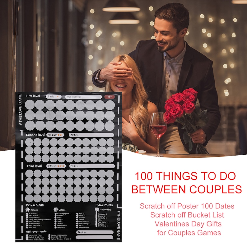 100 New Activities for Couples: Scratch Off Bedroom Games and Date Ideas Poster image 1