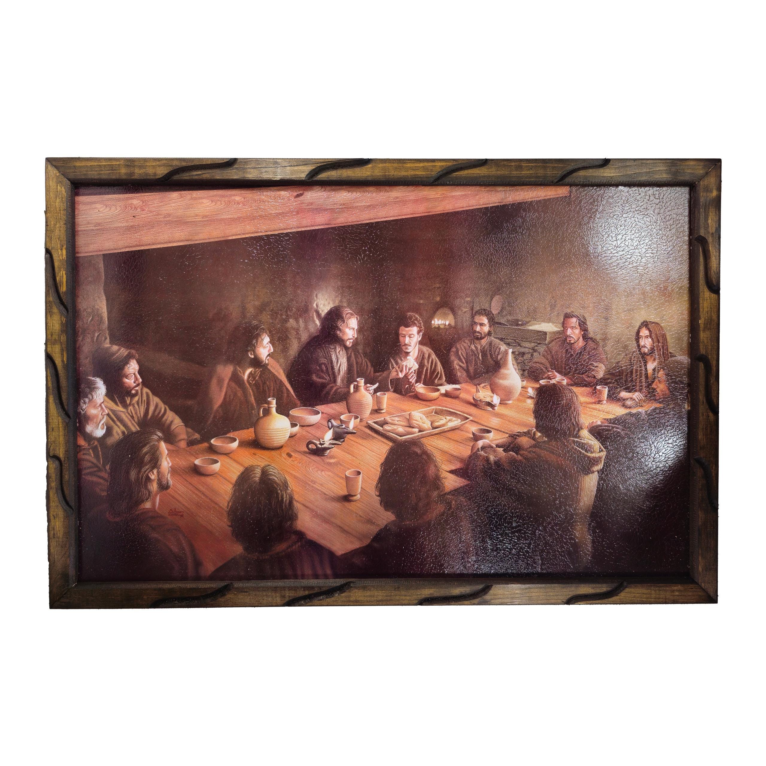 Ultima Frame Last Supper Painting Ultima Cena Rustic Frame for Home Decor Church ...