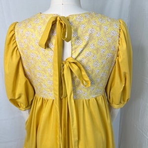 Honey yellow dress upcycled repurposed from a bed sheet long maxi dress with headband image 2