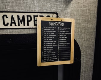 Travel Trailer RV Checklist Arrival / Departure - Two-Sided Chalkboard