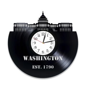 Washington DC SVG, Silhouette della Casa Bianca, Orologio tagliato al laser, Arte della città degli Stati Uniti, Download digitale, Progetti Cricut, Design Glowforge