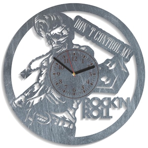 Squelette avec guitare SVG, design rock n roll, musique fichiers découpés au laser, motif horloge, Cricut, Xtool, CNC, téléchargement numérique cdr svg ai