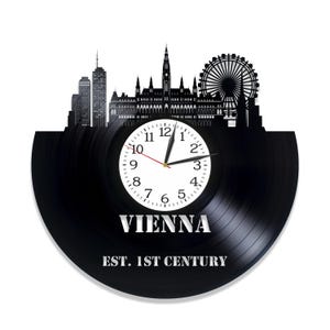 Horizonte de Viena SVG, Arte Austríaca, Catedral de Santo Estêvão, Silhueta da Cidade, Relógio Recortado a Laser, Xtool, Cricut, Formatos SVG Digital AUAI CDR