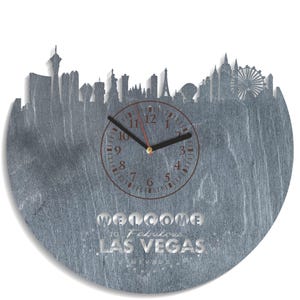 Skyline di Las Vegas in formato SVG, arte dello stato del Nevada, taglio laser della città, download digitale, progetti Cricut, artigianato Glowforge, design in legno CNC, modello di orologio