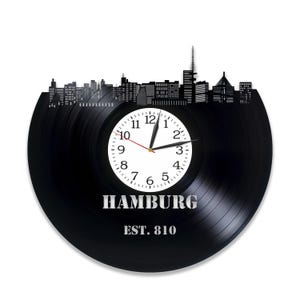 Hamburg Germany, City Skyline SVG, Laser Cutting Project, Clock Template, Digital Download ai cdr svg, Cricut Projects, Xtool Design