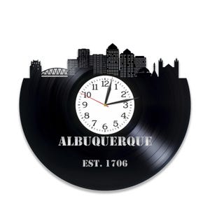 Albuquerque New Mexico SVG, City Skyline Art, Laser Cutting Clock, Wooden Cricut Craft, Xtool Project, Glowforge Design, Digital Download