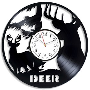 Deer Silhouette SVG, Forest Laser Cut file, Clock Cutout, Animal Vector, Instant Download, Metal Sign, Woodland Designs, Cricut Projects
