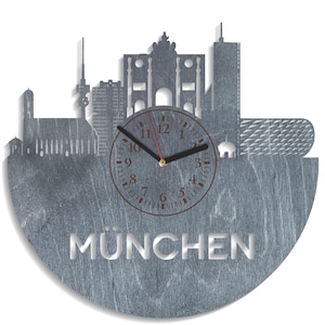Munich SVG, Germany Clock, Munchen Art, Wood Laser Cutting, Skyline Silhouette, City Design, Files For Cricut, Xtool, CNC, Instant Download