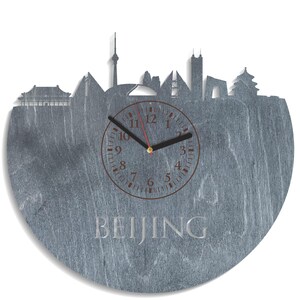 Beijing China SVG, Clock Laser Cutout, City Silhouette, Xtool Design, Cricut Crafts, Skyline Art, Wood Cutting, Digital Download