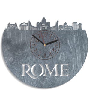 ローマ市SVG、レーザーカットファイル、時計テンプレート、イタリアデザイン、CNCクラフト、スカイラインシルエット、Glowforgeプロジェクト、即時ダウンロード