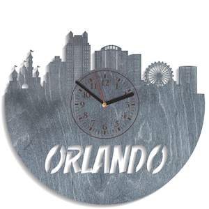 Oorlando Skyline, Stadt SVG, Laser bereit Dateien, Holz schneiden, Florida State Art, Uhr Vektor, digitaler Download, Glowforge Design, CNC Handwerk