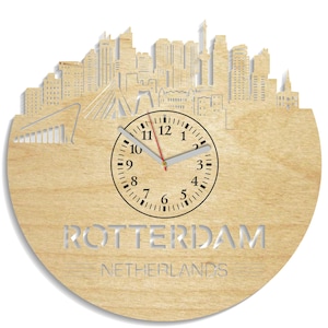 Róterdam SVG, Arte neerlandés, Siluetas del horizonte, Ciudad de madera cortada a láser, Descarga instantánea, Vectores de reloj, Artesanía CNC, Diseño Glowforge