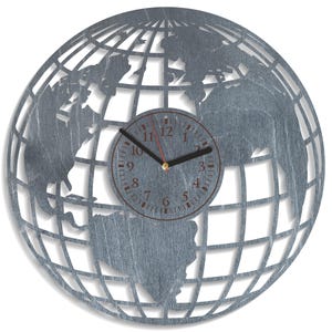 World Clock SVG, Globe Silhouette, Earth Vector, Laser Cutting Crafts, Xtool Design, Cricut Projects, Instant Download