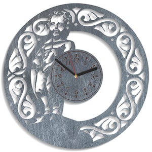 Manneken Pis SVG, monumento belga, progetti pronti per il laser, compensato tagliato, cartello di Bruxelles, orologio vettoriale, artigianato in legno CNC, Xtool Design
