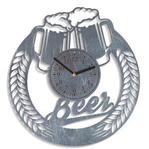 Beer Cheers SVG, Beer Mugs SVG, Bar Laser Sign File, Plywood Cutouts, Clock Design, Digital Download, Alcohol Art, Glowforge, Xtool, Cricut