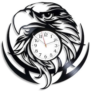 Adlerkopf SVG, Falke-Vogel-Laserschnitt-Dateien, sofortiger digitaler Download, CNC-Design, Glowforge Uhr, lasergeschnittene Metallschilder
