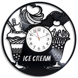 Eis Silhouette, Dessert SVG, Laser Cut Uhrendateien, sofortiger Download, Glowforge Designs, Metall Ausschnitte, Cricut Projekte