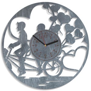 Liebesgeschichte SVG, Paar Radfahren Kunst, Herz Ballon Silhouette, Metall Laser-Schnitt, Cricut Design, digitaler Download, Schallplattenausschnitte
