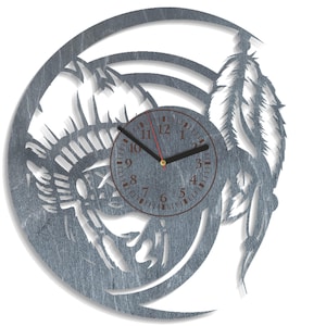 Indian SVG, Native America Art, Laser Ready Design, Plasma Cutting, Digital Download, Glowforge, Cricut, Xtool, Clock Crafts