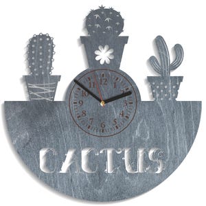 Cactus en maceta SVG, diseño de plantas, archivos de corte láser, descarga instantánea, plantilla de Cricut, vector de reloj, Xtool Crafts