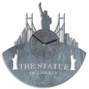 Estátua da Liberdade SVG, Arte de Nova York, Arquivos Prontos para Laser, Corte de Horizonte, Design de Relógio, Cricut, Glowforge, Download Instantâneo