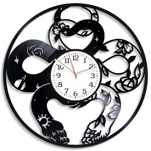 Celestial Snake SVG, Mystical Laser Cut, Instant Digital Download, Reptile SVG, Vector Design, Clock Template, Cricut Patterns