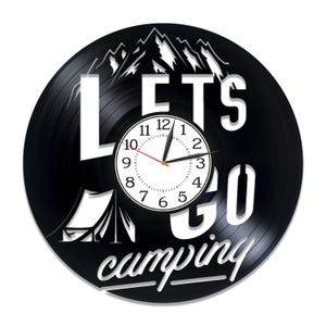 Lets Go camping SVG, tent SVG, bergbord, vinylplaatuitsparing, laserklare bestanden, instant download, Cricut-sjabloon, klok DIY