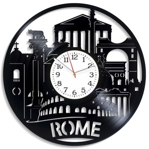 ローマのスカイライン、イタリアのSVGファイル、ランドマークSVG、ビニールレコードの切り抜き、レーザー対応デザイン、デジタルファイル、ベクターテンプレート、CNCプロジェクト