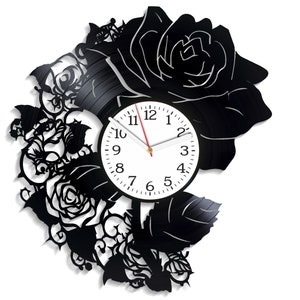 Rosen Laser Cut Datei, Pflanze SVG, Blumen Vektor, Cricut Designs, digitaler Download, Handwerk Maschinendateien, Uhrenmuster, Metall Ausschnitte
