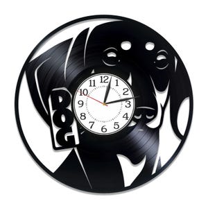 Dackel Kopf SVG, Metall Laserschneiden, sofortiger digitaler Download, Hunde Uhr SVG, Schallplattenausschnitt, Haustierkunst, Glowforge Designs