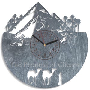 Grande pyramide de Gizeh SVG, fichiers découpés au laser, monuments égyptiens, Silhouette de chameau, horloge Egypte, téléchargement numérique, Glowforge, Cricut, Xtool
