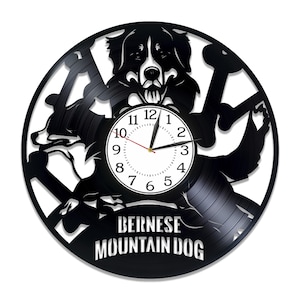 Berner Sennenhund SVG, Hundeknochen SVG, Metall Laserschnitt, Haustier Uhr, Cricut Designs, CNC Plasmendateien, sofortiger digitaler Download