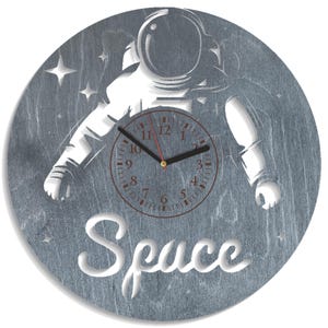 Silhouette di astronauta, spazio SVG, orologio astronomico, progetti di taglio laser, modelli Xtool, Cricut Cut, artigianato in legno Xtool, download digitale